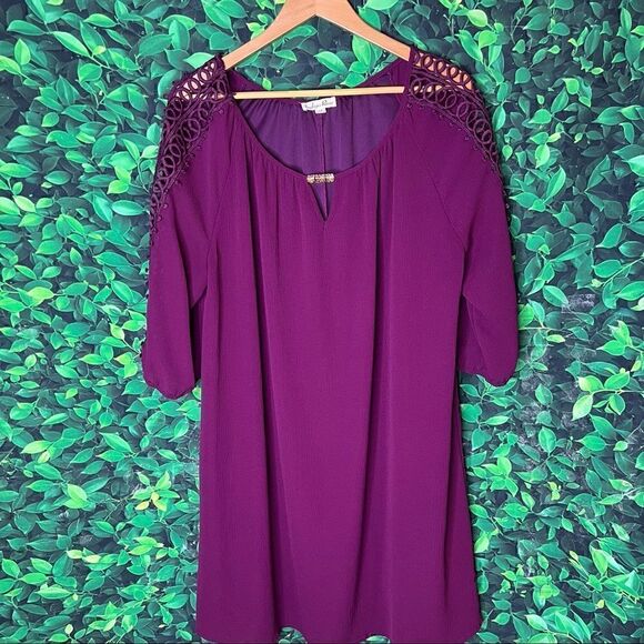 Indigo Rose burgundy casual / party dress plus size 1X - Picture 6 of 11